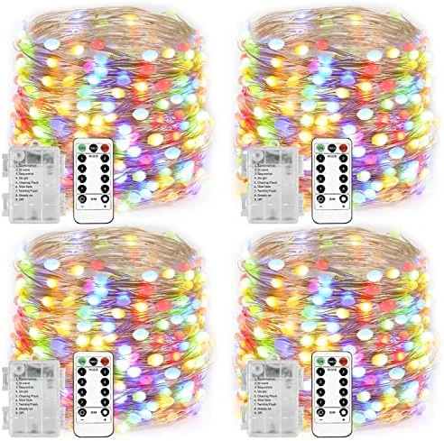 Homemory 4 Pack 20 Ft 60 LED Fairy Lights Battery Operated Christmas Lights With Remote Waterproof 8 Modes Firefly Twinkle String Lights For Party Bedroom Wedding Decorations 11 Homemory 4 Pack 20 Ft 60 LED Fairy Lights Battery Operated Christmas Lights With Remote Waterproof 8 Modes Firefly Twinkle String Lights For Party Bedroom Wedding Decorations - Image 9