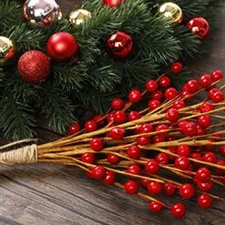 DR.DUDU 12 Pack Christmas Artificial Berry Twigs For Christmas Tree Decoration, 16.5" Christmas Red Berry Stems For Crafts Wreath Garland Christmas Ornaments Decor 13 DR.DUDU 12 Pack Christmas Artificial Berry Twigs For Christmas Tree Decoration, 16.5" Christmas Red Berry Stems For Crafts Wreath Garland Christmas Ornaments Decor -National Tree Company Sale Shop 616KkkdvenL