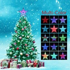 Three-tree Christmas Star Tree Topper Lights 9.5 Inch With Versatile Remote Controller Treetop Christmas Decoration Light Bethlehem Star (LED Color-Changing 3AA Battery Powered) -National Tree Company Sale Shop 616YIpXeBtL