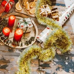 50ft Sparkle Gold Silver Christmas Tree Tinsel Twist Garland, Metallic Extra Long For Party, Birthday New Years Decoration -National Tree Company Sale Shop 6189aQEHkpL