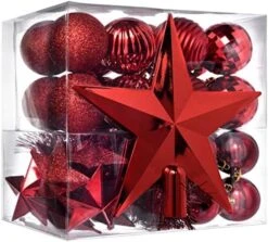 WeRChristmas 50-Piece Shatterproof Deluxe Christmas Tree Baubles Decoration Pack - Red / Gold / Green, Multi-Colour -National Tree Company Sale Shop 6189xRcfnPL. AC