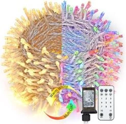 Brizled Christmas Lights, 65.67ft 200 LED Tree Lights Color Changing, 11-Function Warm White & Multicolor Christmas Lights, Connectable 24V Adapter Christmas Lights With Remote For Xmas Tree Party -National Tree Company Sale Shop 618oN3FED7L. AC