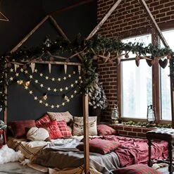 6 Yards Christmas Rusty Sleigh Bell Garland Primitive Metal Rusty Jingle Bells And Gingham Ribbon Hanging Garland For Farmhouse Vintage Rustic Christmas Tree Mantel Banister Winter Holiday Decoration -National Tree Company Sale Shop 619Qsu7gSNL