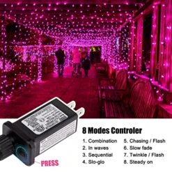 Pink Mini Christmas Lights - 39 Feet 100 LED Fairy String Lights With 8 Lighting Modes Waterproof Connectable For Indoor Outdoor Xmas Tree Garland Wreath Holiday Valentine's Day Decoration -National Tree Company Sale Shop 619SFNXVSmL