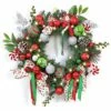WBHome Pre-lit 24 Inch Artificial Christmas Wreath, Elf Green & Red Lighted Wreath With 35 LED Lights For Indoor Outdoor Front Door Window Xmas Decor Holiday Decorations, Battery Operated -National Tree Company Sale Shop 61AhmDl39gL