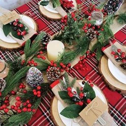 Christmas Artificial Pine Garland With Spruce Cypress Berries Frosted Pinecones Winter Greenery Garland For Holiday Season Mantel Fireplace Table Runner Centerpiece Decoration 6.6 Feet -National Tree Company Sale Shop 61BJqzFnTTL