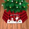 Christmas Tree Collar, Hexagon Xmas Tree Ring Buffalo Plaid Christmas Tree Skirt Durable Christmas Tree Fence Base Stand For Christmas Tree Holiday Home Decor