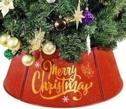 Putuo Decor Metal Christmas Tree Collar, 21 Inches Diameter Red Shiny Christmas Themed Tree Stand Cover, Xmas Holiday Decoration For Xmas Tree -National Tree Company Sale Shop 61CThrc7DoL. AC