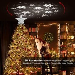 WinPull Christmas Tree Topper Lighted With 6 Pattern Projection Modes, Christmas Star Tree Topper Built-in LED Rotating Lights, 3D Glitter Projector For Christmas Decorations (Silver) -National Tree Company Sale Shop 61D4wDkvi2L