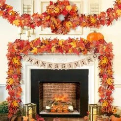 3 Pack Fall Decor For Home Fall Leaves Garland Thanksgiving Decorations Indoor Outdoor 5.8Ft/Piece Artificial Maple Leaf Garland For Autumn Harvest Halloween Party Thanksgiving Door Decor (Red) -National Tree Company Sale Shop 61Du77u9FML