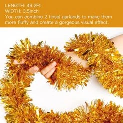 Sggvecsy 49.2Ft Christmas Gold Tinsel Garland Xmas Tree Decorations Christmas Metallic Twist Garland Ceiling Hanging Decorations For New Year Party Birthday Holiday Indoor Outdoor Supplies -National Tree Company Sale Shop 61EGv1zQ68L