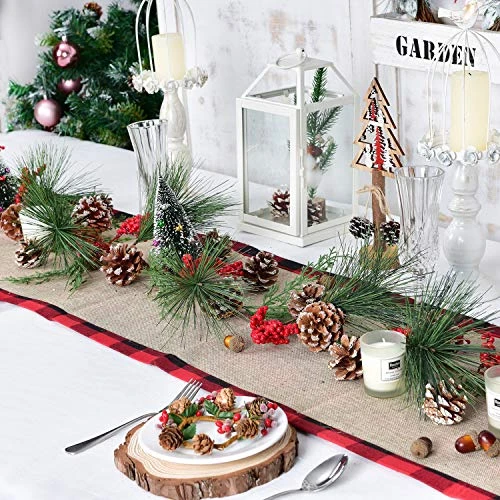 Artiflr 6 Feet Christmas Pine Garland With Spruce Cypress Berries Frosted Pinecones Winter Artificial Greenery Garland For Holiday Season Mantel Fireplace Table Runner Centerpiece Decoration 4 Artiflr 6 Feet Christmas Pine Garland With Spruce Cypress Berries Frosted Pinecones Winter Artificial Greenery Garland For Holiday Season Mantel Fireplace Table Runner Centerpiece Decoration - Image 2