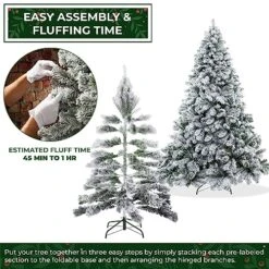 Casafield 9FT Realistic Snow-Flocked Pine Artificial Holiday Christmas Tree With Sturdy Metal Stand -National Tree Company Sale Shop 61FC0uTwQcL