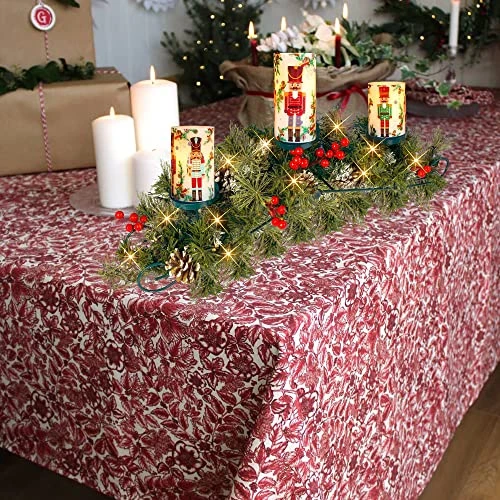 Nerosun 24Inch Christmas Light Decoration, LED Battery Operated Christmas Candle Holder With Pine Cone Red Cherries And Green Leaves For Christmas Indoor Desktop Floor Ground Yard Decor (Warm White) 5 Nerosun 24Inch Christmas Light Decoration, LED Battery Operated Christmas Candle Holder With Pine Cone Red Cherries And Green Leaves For Christmas Indoor Desktop Floor Ground Yard Decor (Warm White) - Image 3