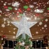 Kesfitt Christmas Tree Topper Lighted With 6 Projection Modes,Christmas Star Tree Topper Built-in LED Rotating Lights,Sliver 3D Glitter Dynamic Projection For Xmas Party Holiday Decorations -National Tree Company Sale Shop 61IRdcNuBPL