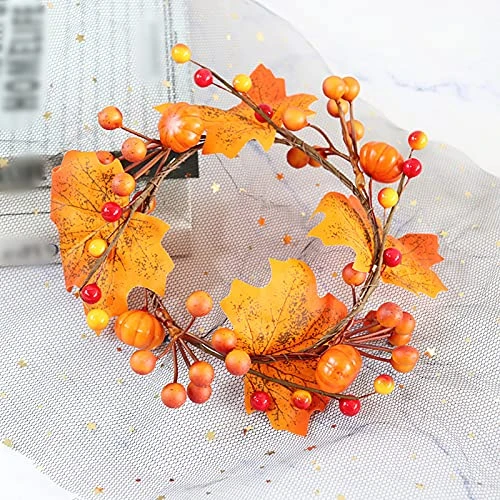 Babody 6Pcs Mini Candle Ring Wreath, 4.7In Articial Maple Leaves Candle Ring Candle Christmas Candle Holder Ring Fall Maple Leaf Candle Ring, Orange, 210609XU05 6pcs 805 1636215051 7 Babody 6Pcs Mini Candle Ring Wreath, 4.7In Articial Maple Leaves Candle Ring Candle Christmas Candle Holder Ring Fall Maple Leaf Candle Ring, Orange, 210609XU05 6pcs 805 1636215051 - Image 5