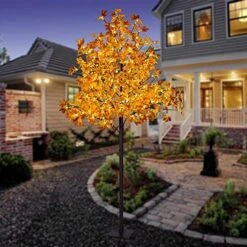Lightshare 7FT LED Lighted Maple Tree - Dotted With 208 Warm White LED Lights Orange For Thanksgiving Harvest Fall Festival Home Party Decoration -National Tree Company Sale Shop 61IvpwDm7LL. AC