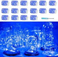 SunKite 8 Colors LED Fairy String Lights Battery Operated 16 Pack 20 LED 6.6 Ft Silver Copper Wire Firefly Starry Moon Lights Waterproof For DIY Bottle Jars Wedding Gifts Christmas Party Decor -National Tree Company Sale Shop 61J9J4JfWL. AC