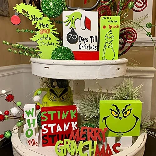 Grinch Christmas Tiered Tray Decor Christmas Decoration Inspireds Holiday Decor Inspireds Christmas 8 Grinch Christmas Tiered Tray Decor Christmas Decoration Inspireds Holiday Decor Inspireds Christmas - Image 6