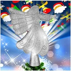 Christmas Tree Toppers, Golden Angel Tree Topper With 3D Rotating Colorful Christmas Projector, Glitter Lighted Tree Topper For Xmas Tree Toppers, Christmas Decorations Gift -National Tree Company Sale Shop 61LEjk 4A2L. AC