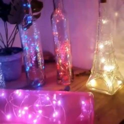 GLODD Wine Bottle Lights, 16 Packs Of LED Copper Wire Light Battery Operated Colourful Fairy String Light For DIY Bottles, Weddings, Christmas, Halloween 20 LEDs Decorative Cork Lights(78Inches Wire) -National Tree Company Sale Shop 61LPCtfIZfL