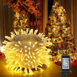 LED Christmas Lights Indoor Outdoor, 76 Feet 200 LED 8 Modes Fairy String Lights With Timer, Connectable, Christmas Twinkle Lights For Garden, Yard, Party, Holiday, Xmas Tree Decorations (White) -National Tree Company Sale Shop 61N8 oVEMOL. AC