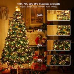 Brizled Christmas Lights, 65.67ft 200 LED Tree Lights Color Changing, 11-Function Warm White & Multicolor Christmas Lights, Connectable 24V Adapter Christmas Lights With Remote For Xmas Tree Party -National Tree Company Sale Shop 61NyEiVbE9L