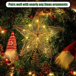 LAWOHO White Winter Christmas Tree Topper, Bauhinia 5 Point Star Tree Topper 11.81" X 10", Xmas Tree Topper Star Lighted With 10 Warm LED For Christmas Tree Ornaments Decorations Home Decor -National Tree Company Sale Shop 61ONOcy5I5L