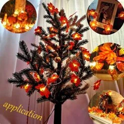 Ainkedin Thanksgiving Decorations, Lighted Fall Garland, Maple Leaf String Lights 30LED 9.8ft, Autumn Garland, For Thanksgiving Decor Halloween Decorations Indoor Fall Porch Decor -National Tree Company Sale Shop 61QPZdMbASL