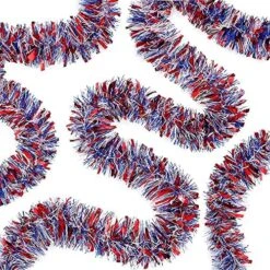 50 Feet Graduation Tinsel Garland Metallic Twist Garland Xmas Tree Decorations School Wedding Birthday New Year Hanging Ornaments Party Supplies 3 Inch (Red, Green And Gold) -National Tree Company Sale Shop 61Qa qpc1JL. AC