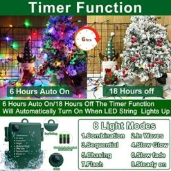 [ 8 Modes & Timer ] 2 Pack Battery Operated Multicolor Christmas String Lights Total 100 LED 33.4 Ft Green Wire Xmas Tree Lights For Indoor Outdoor Yard Garden Wedding Party Decor, Each 50 LED 16.7 Ft -National Tree Company Sale Shop 61Rf4yDvYWL