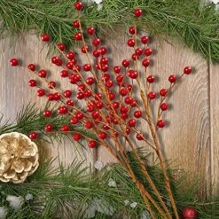 DR.DUDU 12 Pack Christmas Artificial Berry Twigs For Christmas Tree Decoration, 16.5" Christmas Red Berry Stems For Crafts Wreath Garland Christmas Ornaments Decor 12 DR.DUDU 12 Pack Christmas Artificial Berry Twigs For Christmas Tree Decoration, 16.5" Christmas Red Berry Stems For Crafts Wreath Garland Christmas Ornaments Decor -National Tree Company Sale Shop 61TYUv3xZaL