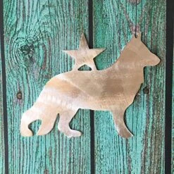 German Shepherd, Star, Dog Christmas Tree Topper, Wreath Decoration, Holiday Decoration, Aluminum, Star