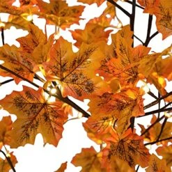 Lightshare 7FT LED Lighted Maple Tree - Dotted With 208 Warm White LED Lights Orange For Thanksgiving Harvest Fall Festival Home Party Decoration -National Tree Company Sale Shop 61UbmaQTTRL