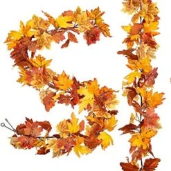 Artiflr 2 Pack Fall Garland Maple Leaf Clearance, 5.9Ft/Piece Hanging Vine Garland Artificial Autumn Foliage Garland Thanksgiving Decor For Home Wedding Fireplace Party Christmas -National Tree Company Sale Shop 61WBHRbNksL. AC