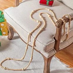 Yinder 4 Pcs 48 Feet Christmas Wooden Beaded Garland Decor 11.8 Ft Farmhouse Bead Wall Hanging Decor Rustic Wood Bead Garland Boho Christmas Tree Hanging Decorations For Holiday Mantel Home Ornaments -National Tree Company Sale Shop 61XOZos9pgL