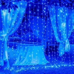 JMEXSUSS 300 LED Remote Control Curtain Lights, Plug In Fairy Curtain Lights Outdoor, Window Wall Hanging Curtain String Light For Bedroom Backdrop Wedding Party Garden Indoor Decoration (Warm White) -National Tree Company Sale Shop 61Yd9GcmgTL. AC