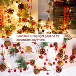 Artificial Christmas Garland With Lights - Battery Operated 6.56FT Prelit Garland With 20 LED Lights, Red Berries, Pine Cones, Pine Needles Decor For Xmas Tree Thanksgiving Home Fireplace Party 17 Artificial Christmas Garland With Lights - Battery Operated 6.56FT Prelit Garland With 20 LED Lights, Red Berries, Pine Cones, Pine Needles Decor For Xmas Tree Thanksgiving Home Fireplace Party -National Tree Company Sale Shop 61ZC28gsyfL