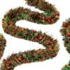 50 Feet Graduation Tinsel Garland Metallic Twist Garland Xmas Tree Decorations School Wedding Birthday New Year Hanging Ornaments Party Supplies 3 Inch (Red, Green And Gold) -National Tree Company Sale Shop 61a5C2f5x2L