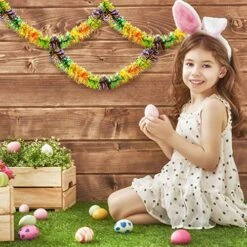 Chuangdi 66 Feet 2 Pieces Easter Tinsel Garlands Metallic Twist Garlands Colorful Tinsel Twist Fringe Garland Hanging Tinsel Garland Ornaments For Easter Decoration Birthday Wedding Party Supply -National Tree Company Sale Shop 61aIp15i8qL