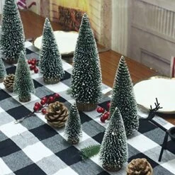 Small Christmas Tree,Mini Christmas Tree, Mini Pine Tree, Bottle Brush Fake Trees With Wooden Base For Tabletop Decorative (Plant Green) -National Tree Company Sale Shop 61aTxIUXXoL