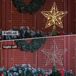 Christmas Tree Topper Stars Decorations With 10 Warm LED Lights Delicate Beads For Festive Parties Regular Size Christmas Tree Ornaments , Indoor Home Decor (Silver) -National Tree Company Sale Shop 61cXTWVfUoL