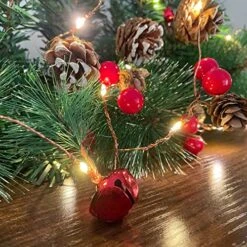 30 LED Valentines Day Garland With Lights 10 Ft Christmas Pinecone String Lights Red Berry Bell Pine Needle Xmas Fairy Decor New Year Holiday Party -National Tree Company Sale Shop 61dAcXZUZhL