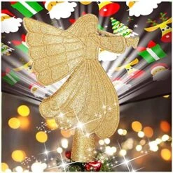 Christmas Tree Toppers, Golden Angel Tree Topper With 3D Rotating Colorful Christmas Projector, Glitter Lighted Tree Topper For Xmas Tree Toppers, Christmas Decorations Gift -National Tree Company Sale Shop 61dE1066A7L. AC