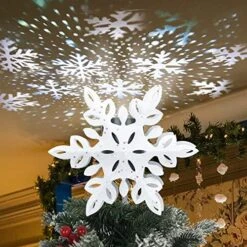 YEAHOME Snowflake Christmas Tree Topper, 3D Lighted Christmas Tree Topper Snow-White Christmas Treetop With Snowflake Projector Lights For Christmas Tree Decorations 15 YEAHOME Snowflake Christmas Tree Topper, 3D Lighted Christmas Tree Topper Snow-White Christmas Treetop With Snowflake Projector Lights For Christmas Tree Decorations -National Tree Company Sale Shop 61dPUTWeMeL. AC