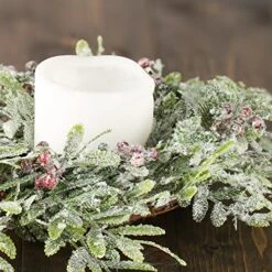 Factory Direct Craft Set Of 2 Artificial Frosted Fern Christmas Candle Rings Faux Winter Greenery Holiday Candle Rings For Pillar Candles - Use As A Small Christmas Wreath Decoration Too! -National Tree Company Sale Shop 61dhikl7rNL