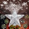 WinPull Christmas Tree Topper Lighted With 6 Pattern Projection Modes, Christmas Star Tree Topper Built-in LED Rotating Lights, 3D Glitter Projector For Christmas Decorations (Silver) -National Tree Company Sale Shop 61eFo6bcVGL