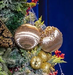 12PCS Silk Christmas Ball Ornaments, Satin Christmas Tree Luxury Vintage Hanging Ornaments, Chrisma Home Decorations For Xmas Tree, Wreath Garland Decor, Wedding (Champagne) -National Tree Company Sale Shop 61ePyyyD8lL