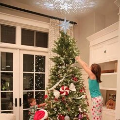 YEAHOME Christmas Star Tree Topper, Lighted Star Tree Topper Silver Christmas Tree Star With Projector Lights Xmas Tree Topper For Christmas Tree Decorations -National Tree Company Sale Shop 61g4qM3QZvL