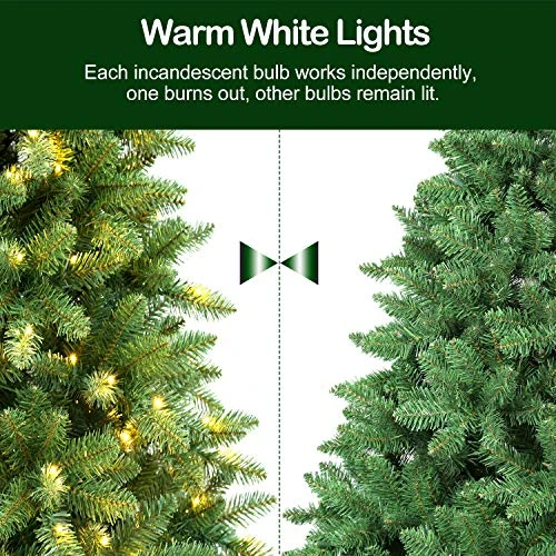 Hykolity 6.5 Ft Prelit Christmas Tree, Artificial Christmas Tree With 400 Warm White Lights, 1100 Tips, Metal Stand And Hinged Branches 6 Hykolity 6.5 Ft Prelit Christmas Tree, Artificial Christmas Tree With 400 Warm White Lights, 1100 Tips, Metal Stand And Hinged Branches - Image 4
